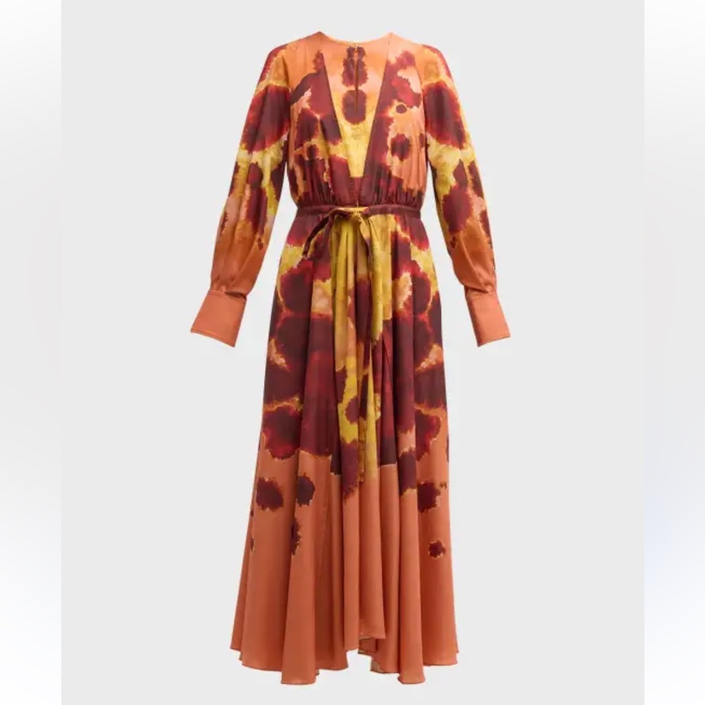 NWT Altuzarra Peirene Dyed Maxi DresLong Sleeve Dress